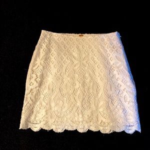 Free People white lace skirt, size 2